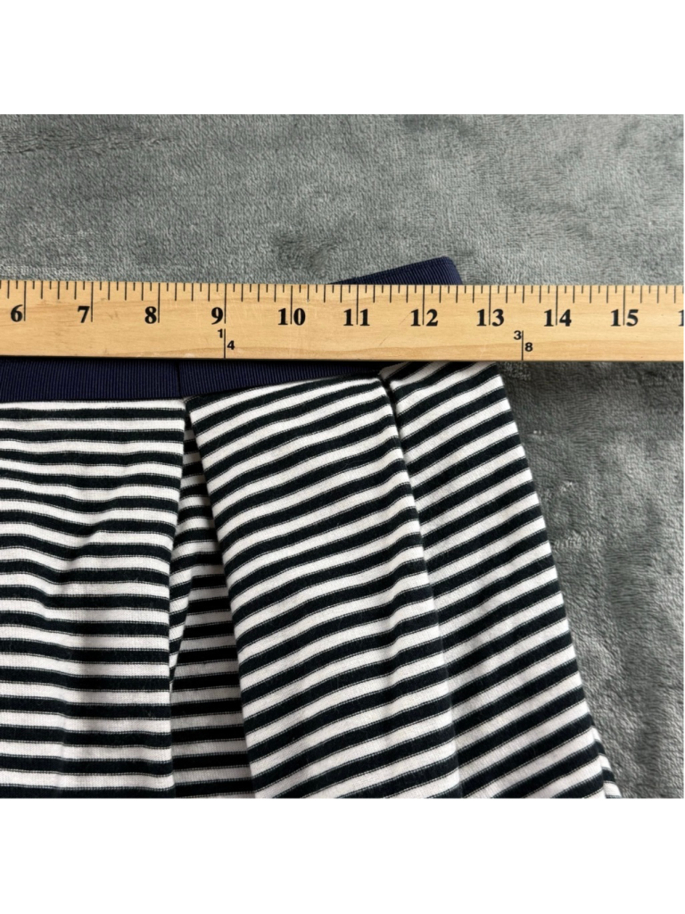 Yoshi Kondo Skirt Women S Pleated A-Line Japan Quiet Luxury Nautical Stripe Navy - Picture 5 of 10